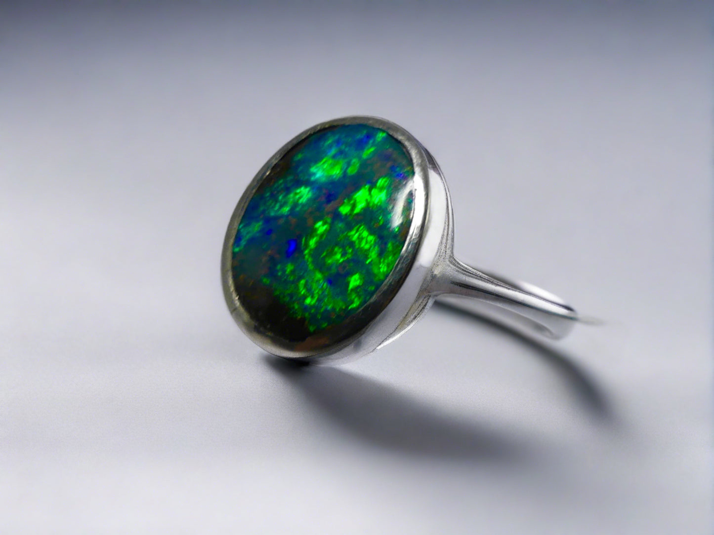 Sterling Silver Australian Boulder Opal Ring