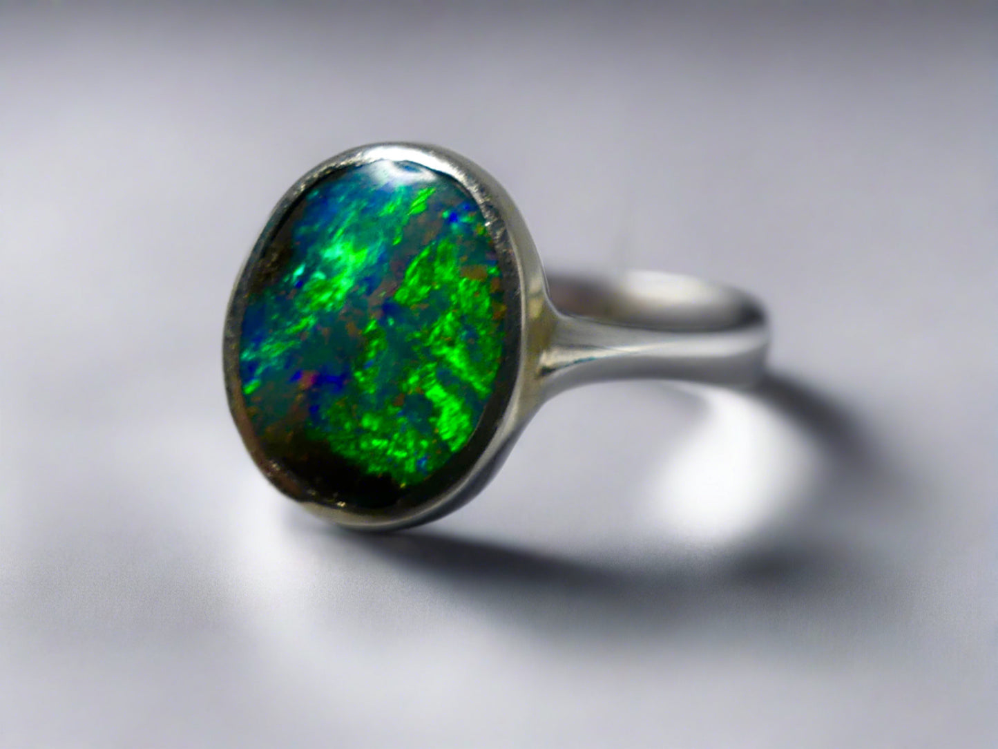 Sterling Silver Australian Boulder Opal Ring