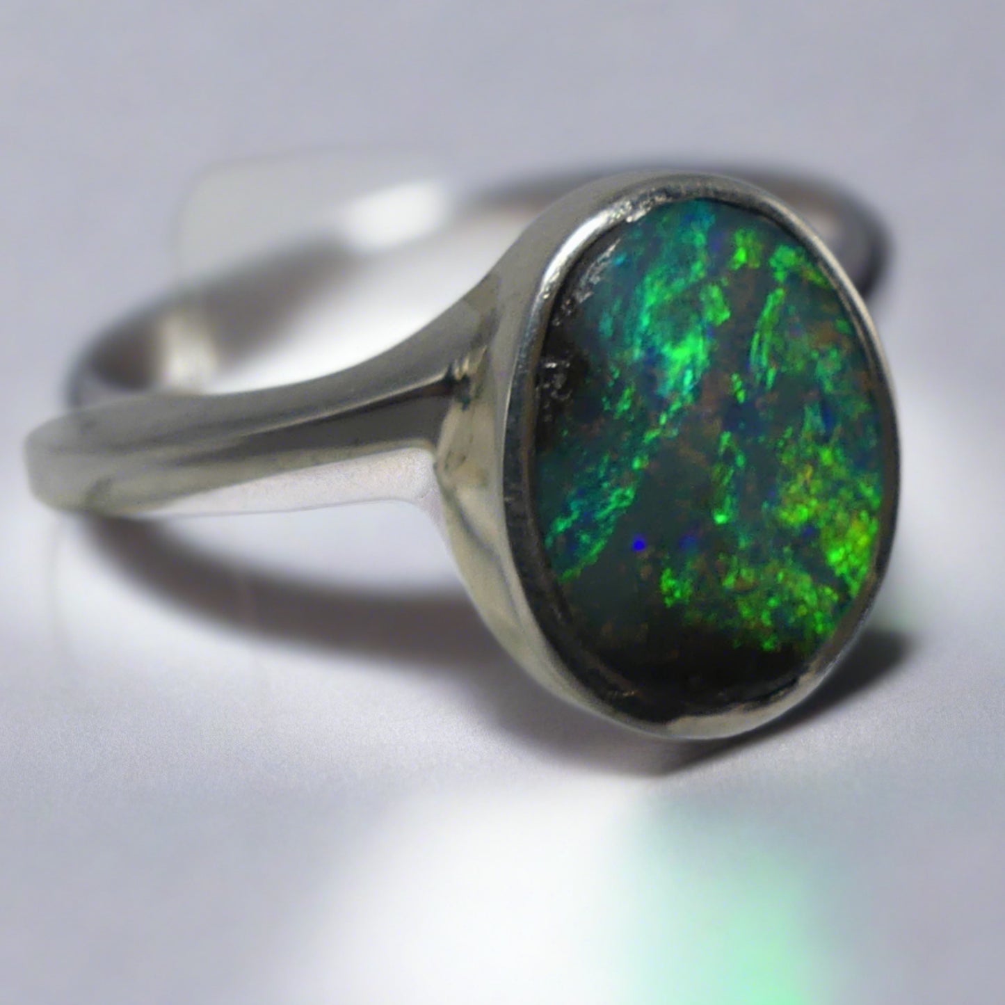 Sterling Silver Australian Boulder Opal Ring