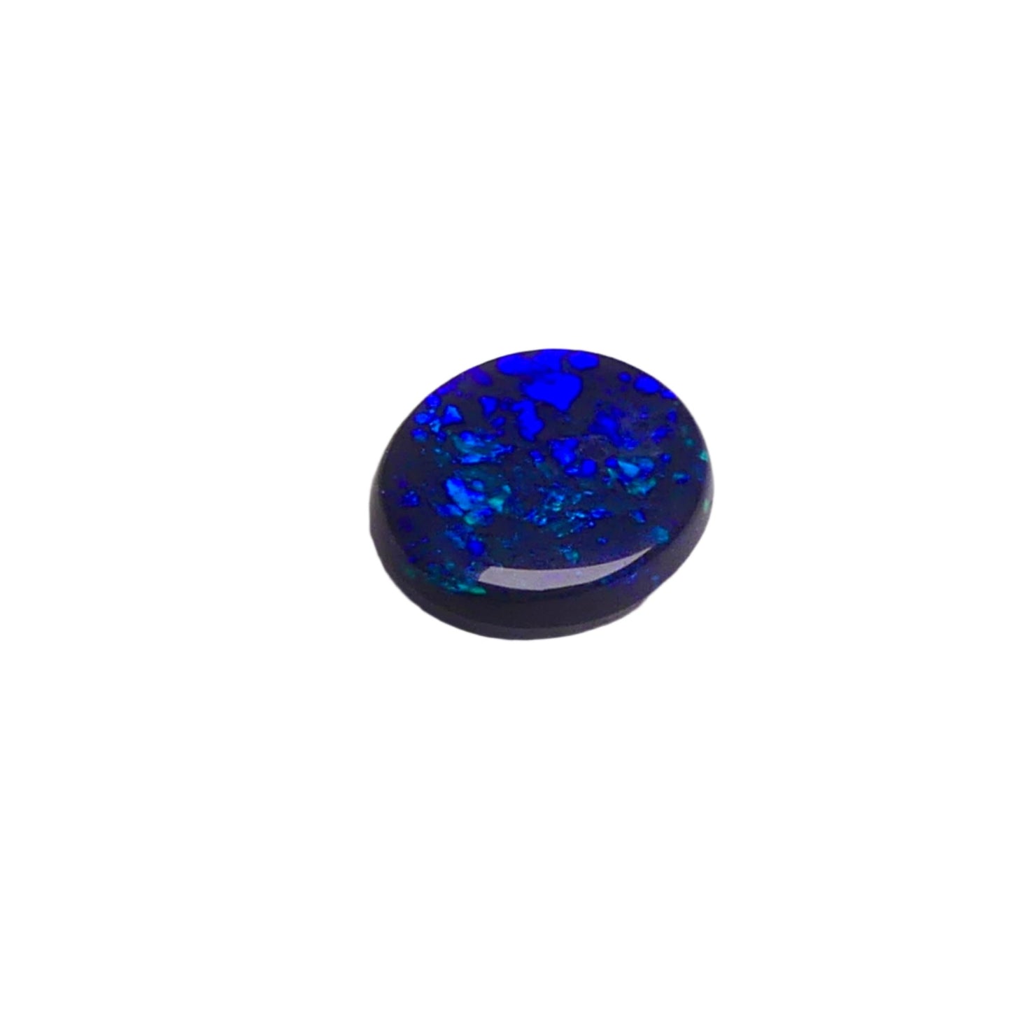 This 1.95ct Black Opal from Lightning Ridge displays stunning blue green hues, making it a unique and valuable addition to any collection. Its distinct color and quality of origin, make it a desirable choice for those seeking a rare and eye-catching gemstone.
Origin- Lightning Ridge Australia
Weight- 1.95ct Black Opal
Size- 10x9x3mm
Cut- Oval Freeform Low Dome Cabochon
Treatments- None 100% solid Australian Opal
Perfect Opal for your custom piece of jewellery or your collection