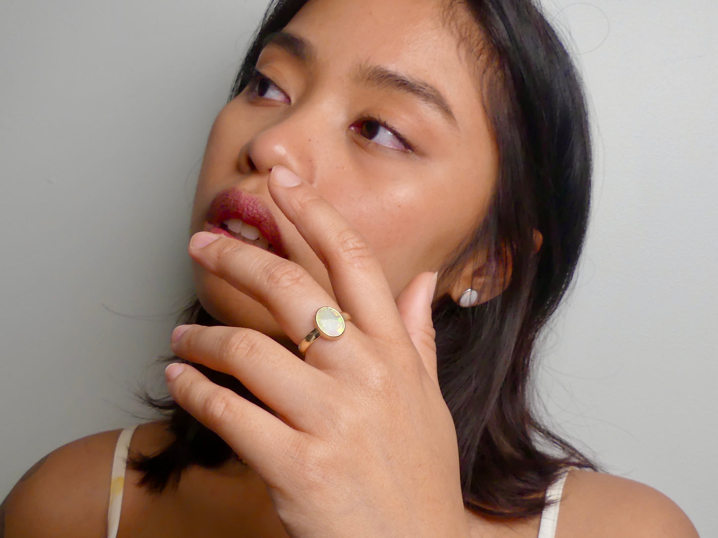 Luxurious 9k Gold Lightning Ridge Opal Statement Ring