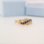 9k Yellow Gold Sapphire And Diamond Eternity Ring
