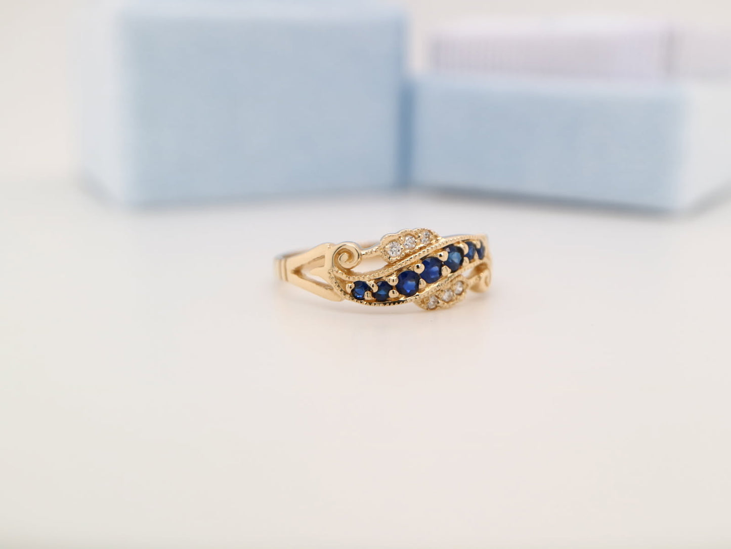 9ct Yellow Gold Sapphire And Diamond Eternity Ring