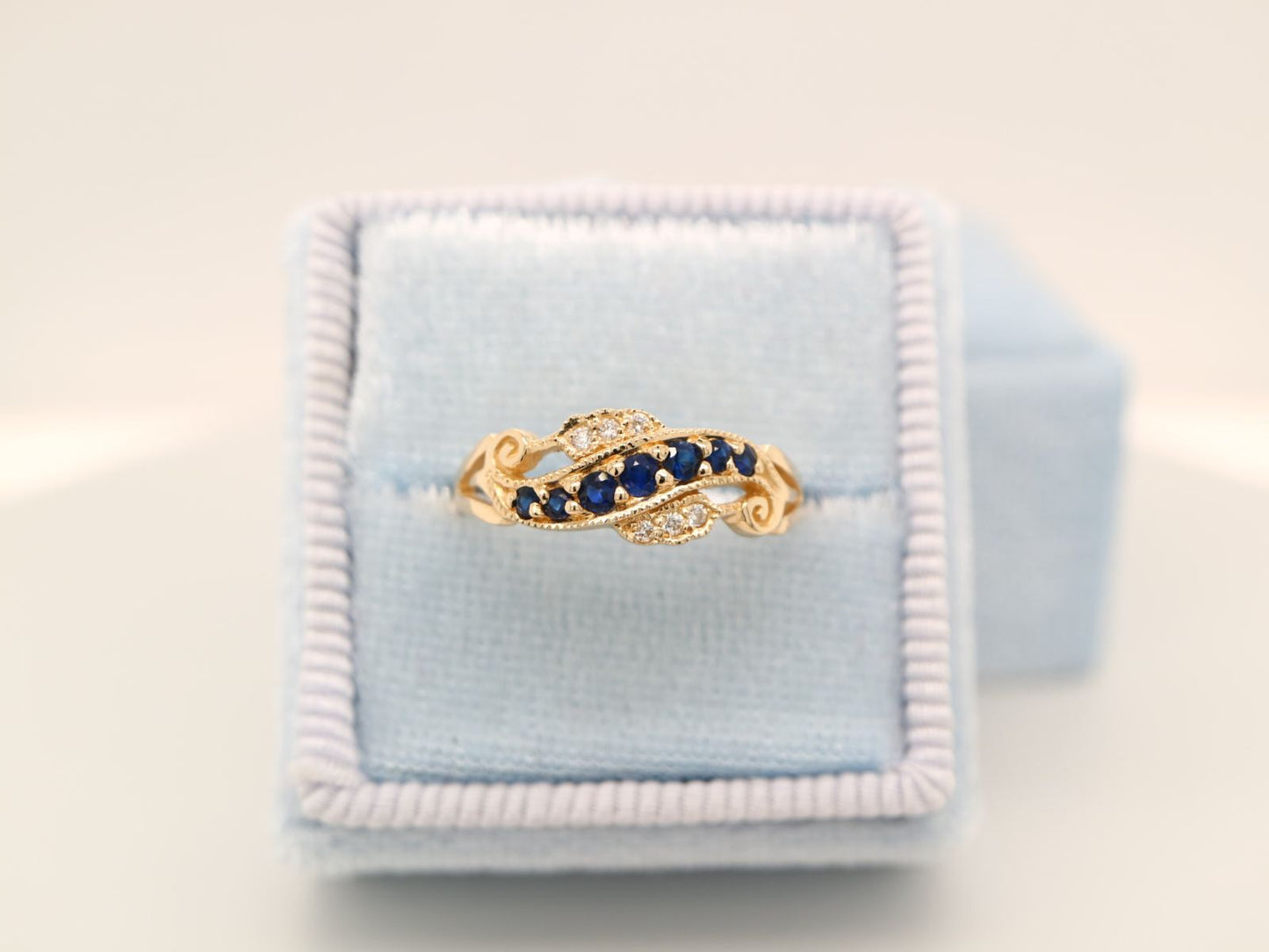 9ct Yellow Gold Sapphire And Diamond Eternity Ring