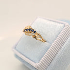 9k Yellow Gold Sapphire And Diamond Eternity Ring