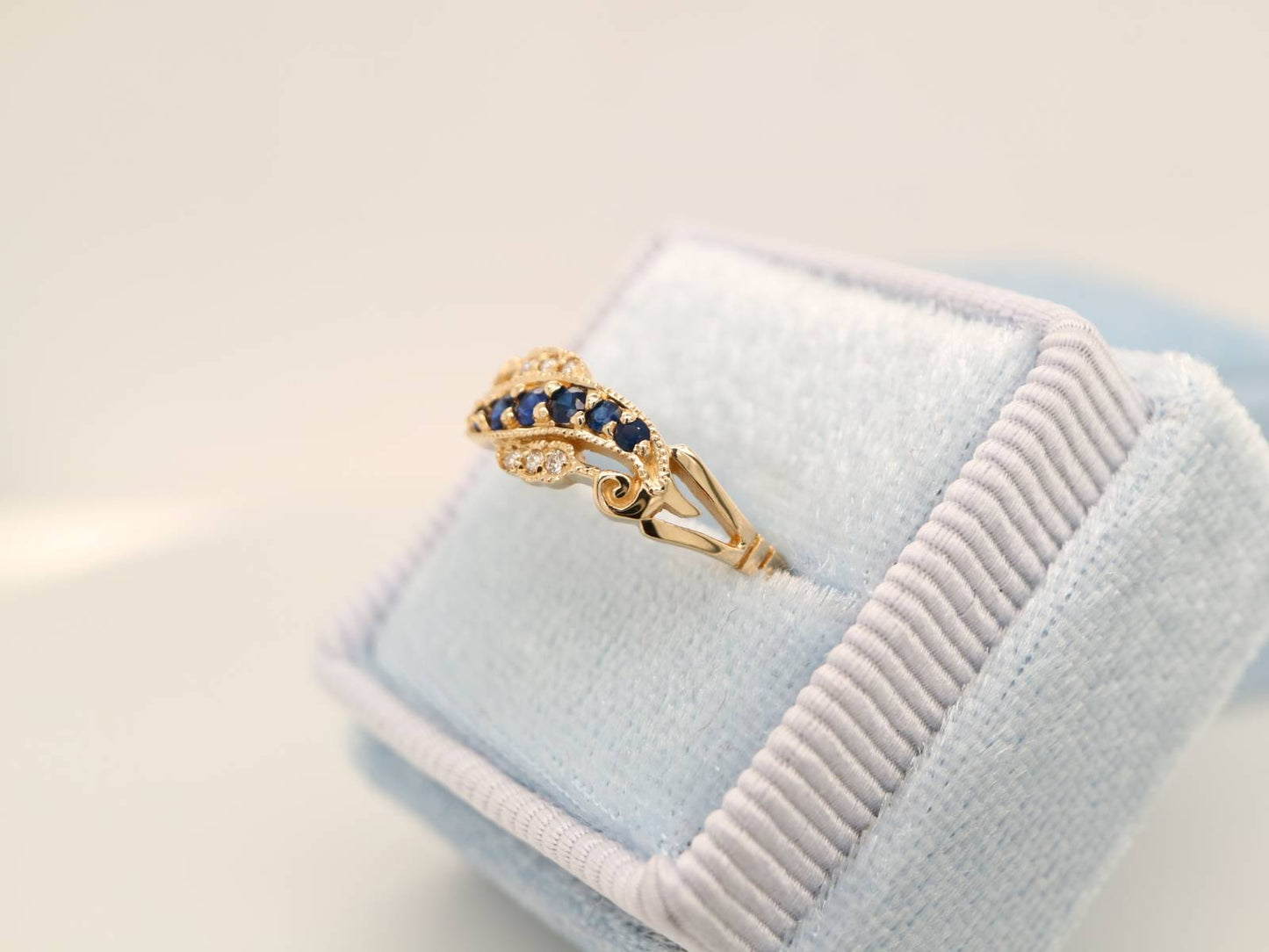 9ct Yellow Gold Sapphire And Diamond Eternity Ring