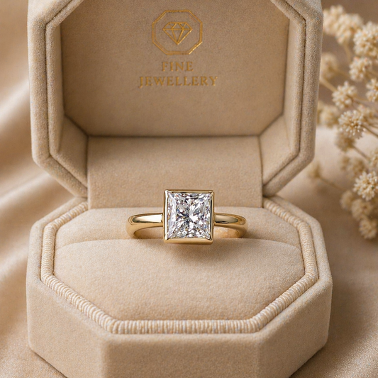 1.51ct Princess-Cut  Diamond Engagement Ring in Solid 14K Gold