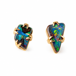 Unique 9K Gold Boulder Opal Earrings