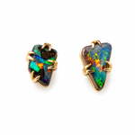 Unique 9K Gold Boulder Opal Earrings