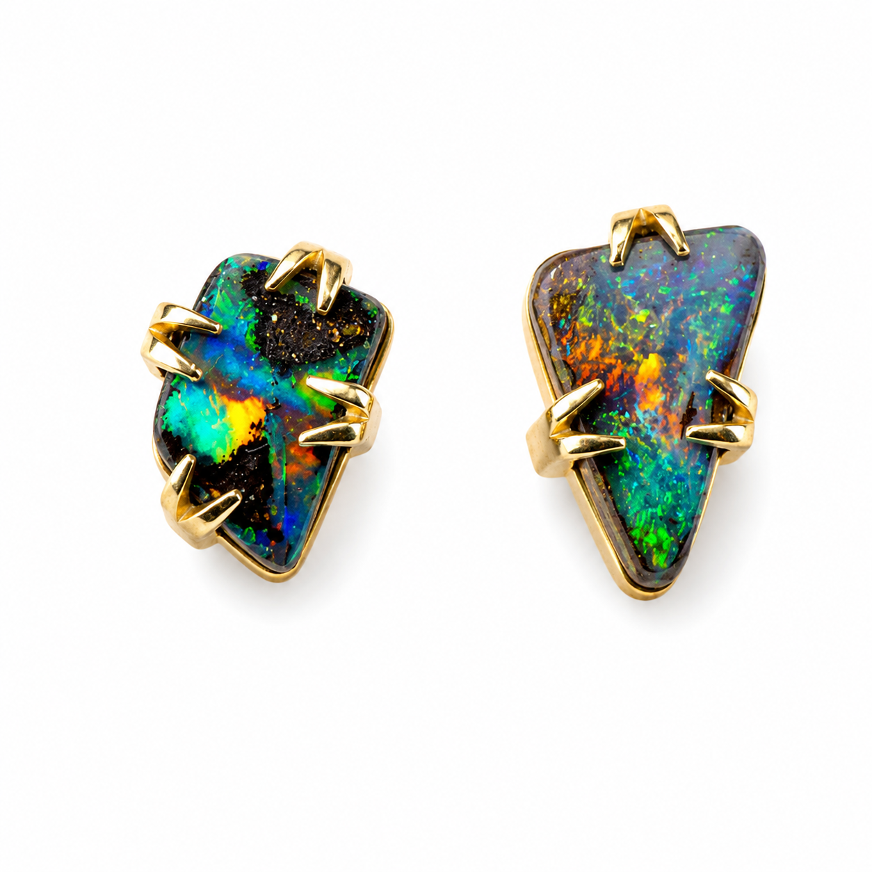 Unique 9K Gold Boulder Opal Earrings