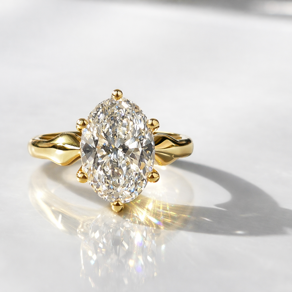 Forever & Timeless 14K Solid Gold 3ct Diamond Engagement Ring