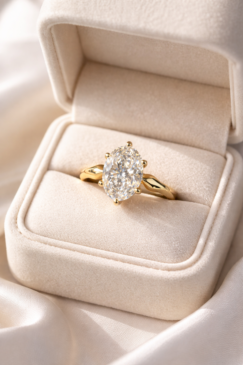 Forever & Timeless 14K Solid Gold 3ct Diamond Engagement Ring