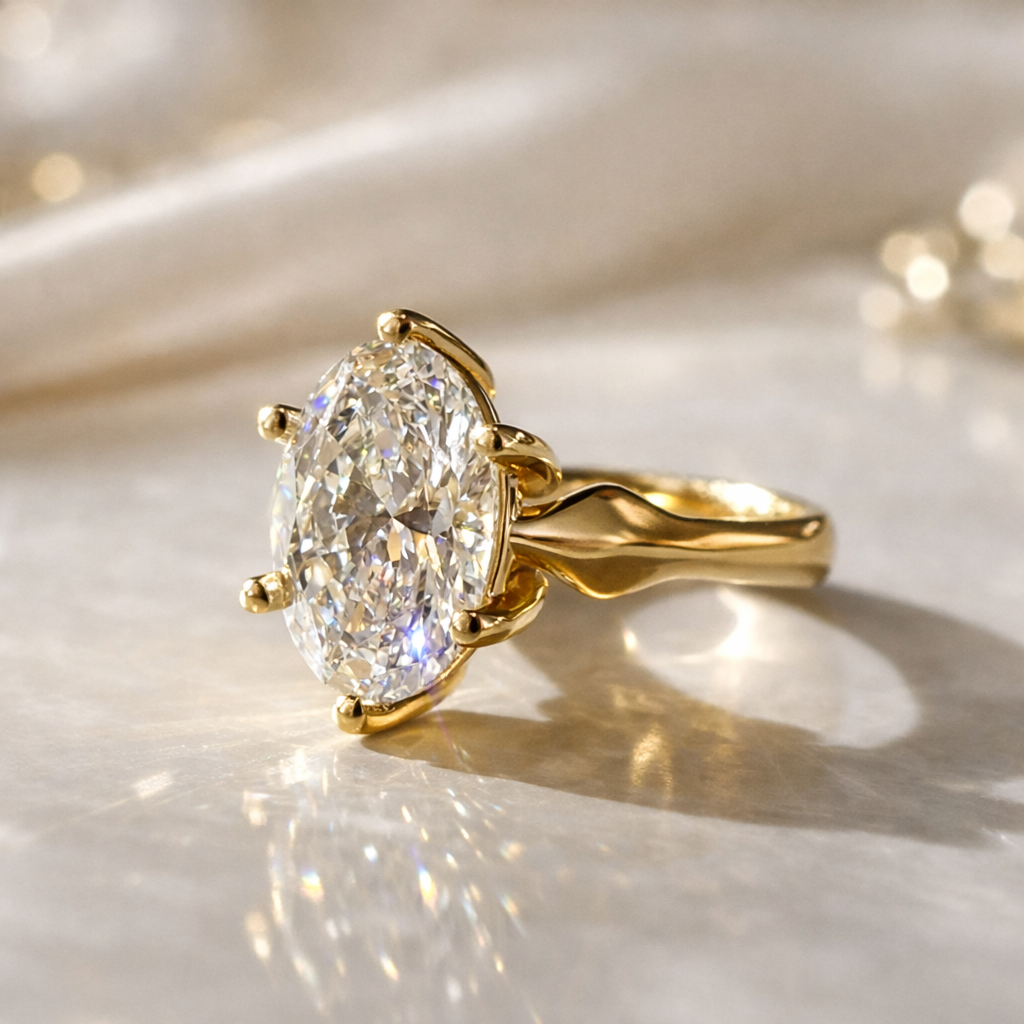Forever & Timeless 14K Solid Gold 3ct Diamond Engagement Ring