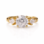 Signature 14k Gold 1.5ct Diamond Three-Stone Engagement Ring