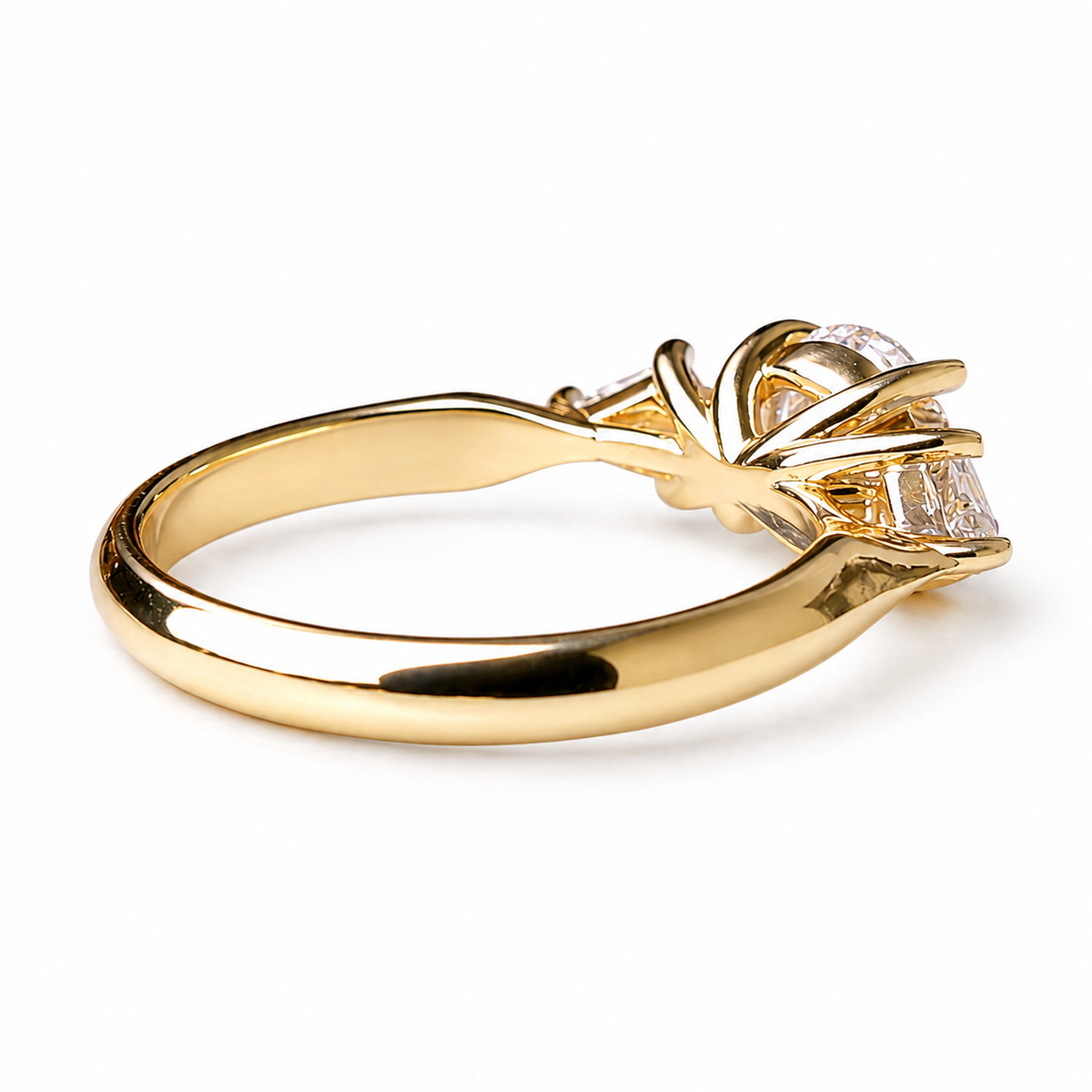 Signature 14k Gold 1.5ct Diamond Three-Stone Engagement Ring