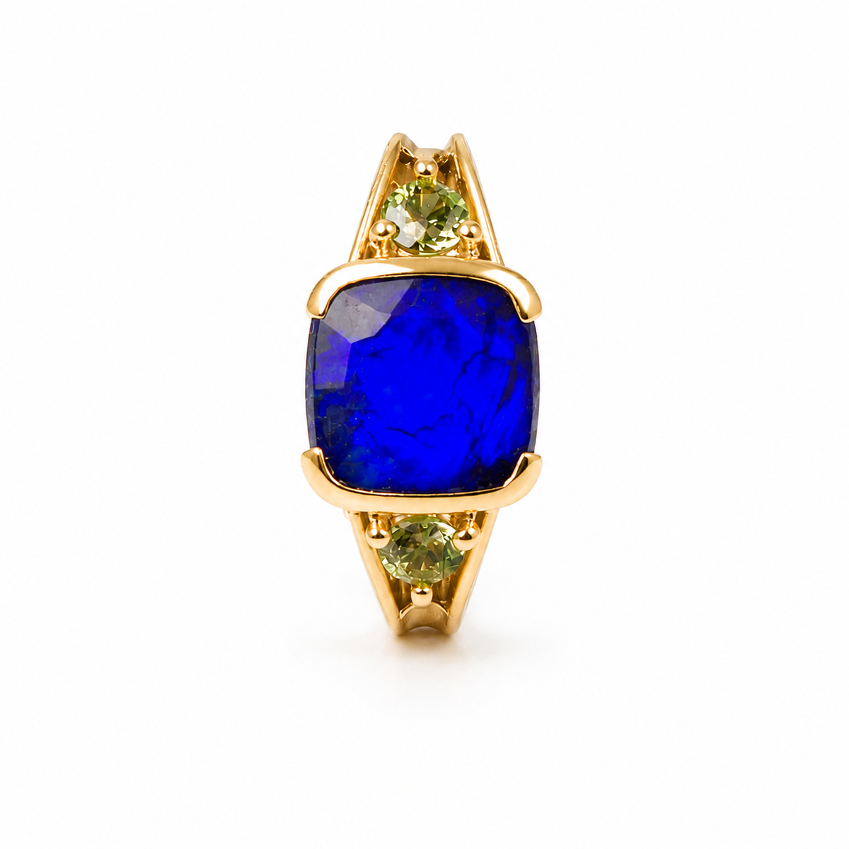 Striking 14K Gold Australian Black Opal Ring
