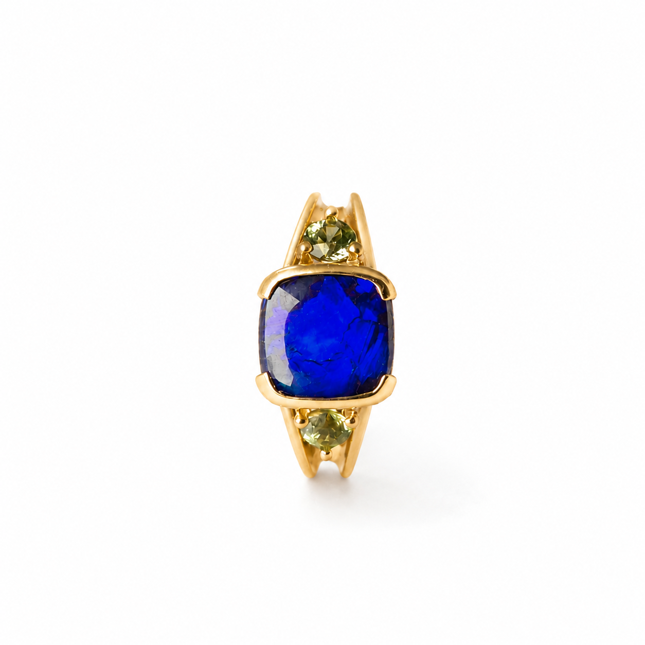 Striking 14K Gold Australian Black Opal Ring
