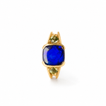 Striking 14K Gold Australian Black Opal Ring