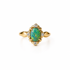 Divine 14K Gold Australian Black Opal Ring