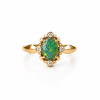 Divine 14K Gold Australian Black Opal Ring