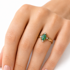 Divine 14K Gold Australian Black Opal Ring