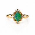 Divine 14K Gold Australian Black Opal Ring