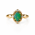 Divine 14K Gold Australian Black Opal Ring