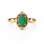 Divine 14K Gold Australian Black Opal Ring