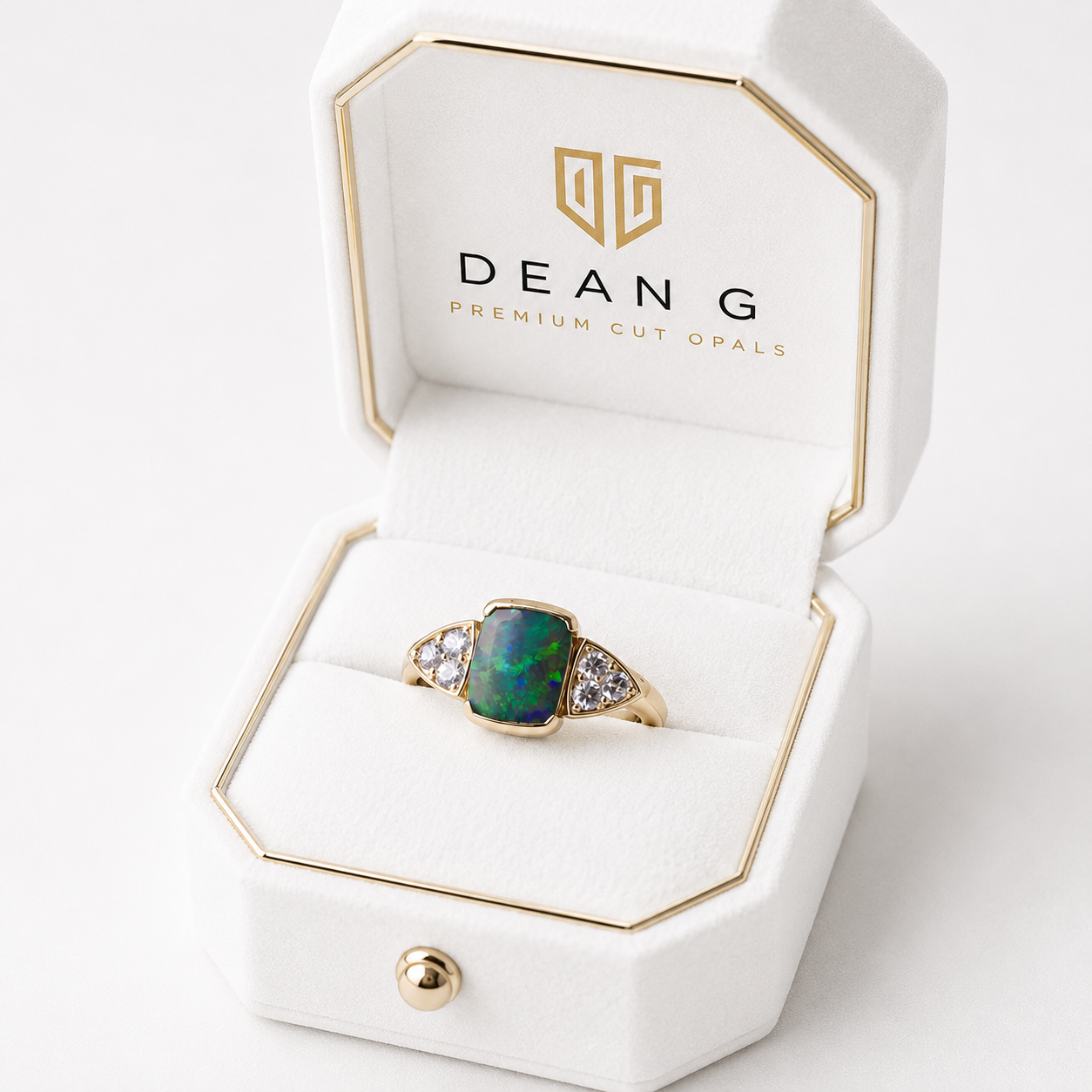 Stunning 14k Gold Australian Black Opal Ring