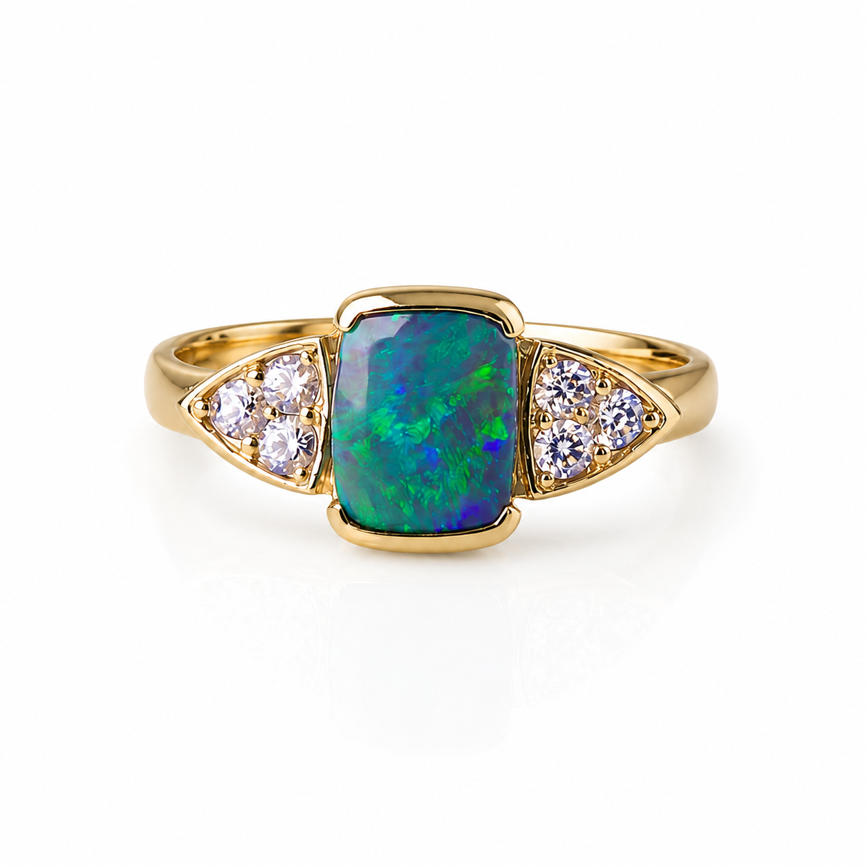 Stunning 14k Gold Australian Black Opal Ring