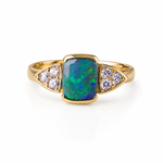 Stunning 14k Gold Australian Black Opal Ring