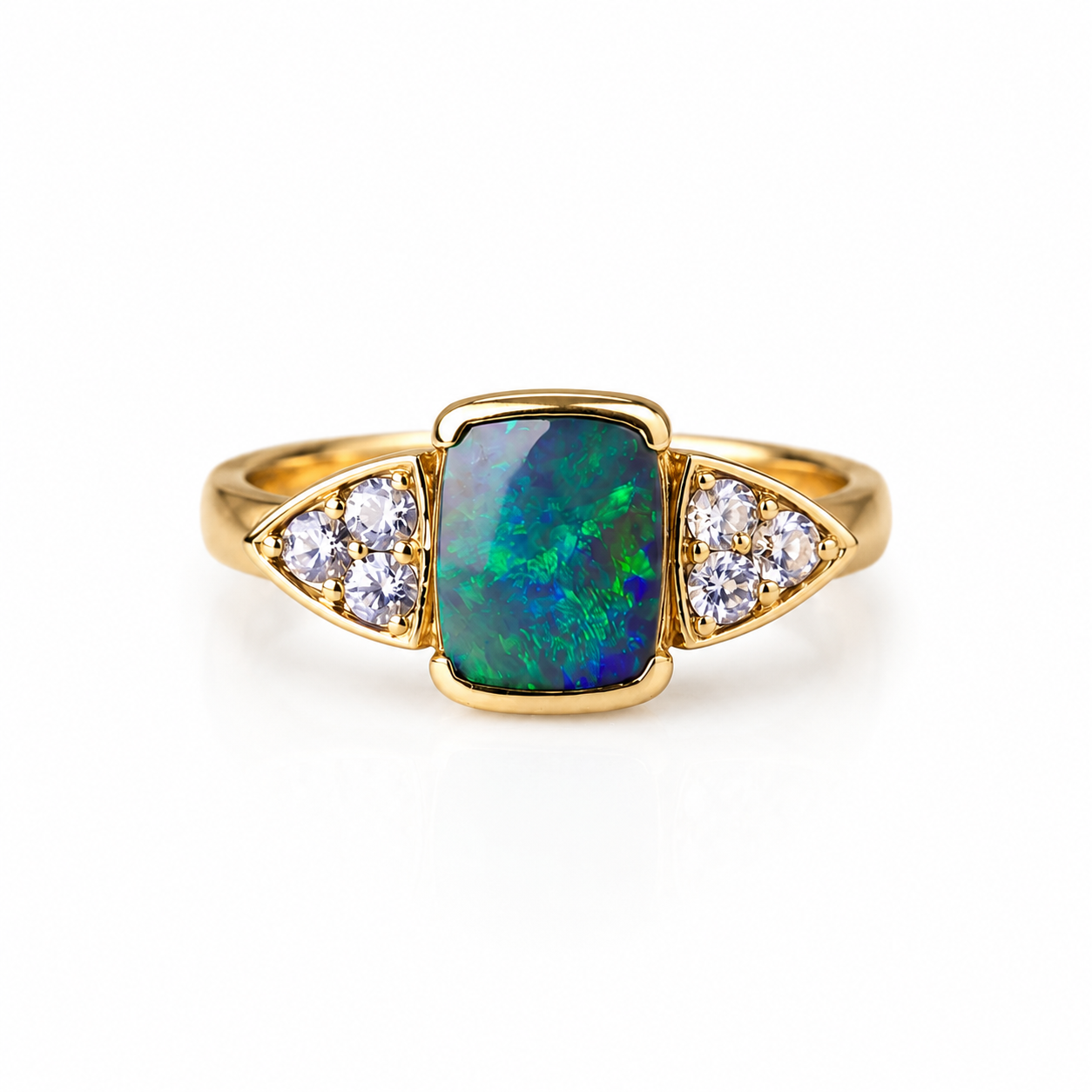 Stunning 14k Gold Australian Black Opal Ring