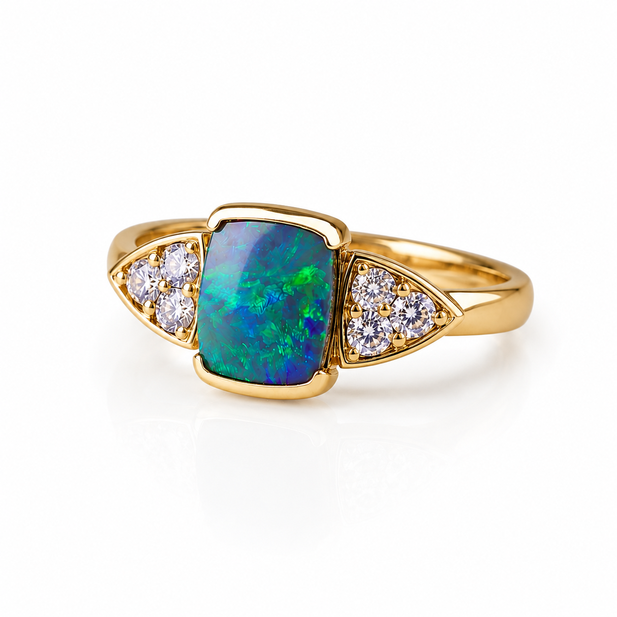 Stunning 14k Gold Australian Black Opal Ring