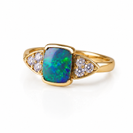 Stunning 14k Gold Australian Black Opal Ring