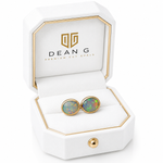 14k Gold Australian Crystal Opal Earrings