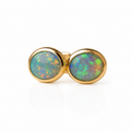 14k Gold Australian Crystal Opal Earrings