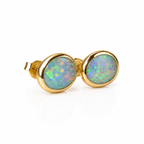 14k Gold Australian Crystal Opal Earrings