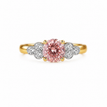 Luxury 18k Gold Pink Diamond Engagement Ring