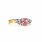 Luxury 18k Gold Pink Diamond Engagement Ring