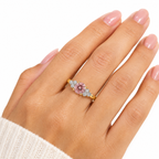 Luxury 18k Gold Pink Diamond Engagement Ring