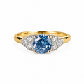 Timeless 18k Gold Blue Diamond Engagement Ring