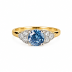 Timeless 18k Gold Blue Diamond Engagement Ring