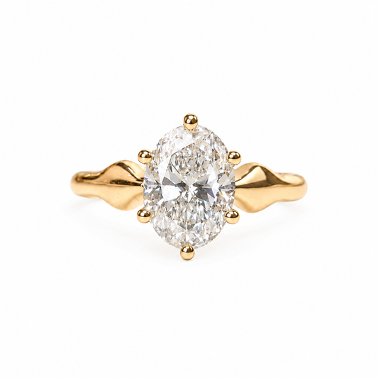 Timeless 18k Gold  Diamond Solitaire Engagement Ring