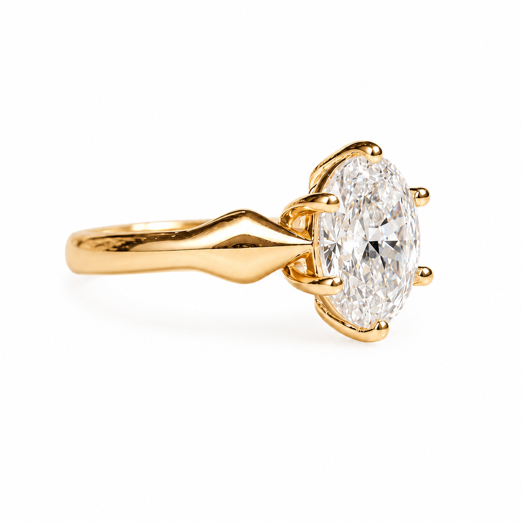Timeless 18k Gold  Diamond Solitaire Engagement Ring