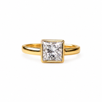 Solid 14K Gold 1.51ct Princess-Cut  Diamond Engagement Ring