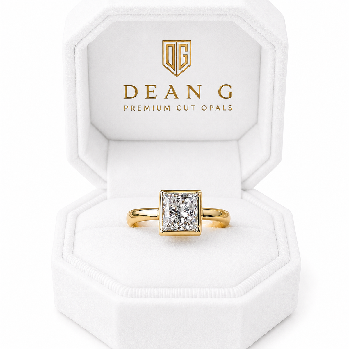 Solid 14K Gold 1.51ct Princess-Cut  Diamond Engagement Ring