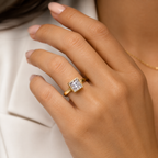 Solid 14K Gold 1.51ct Princess-Cut  Diamond Engagement Ring