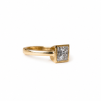Solid 14K Gold 1.51ct Princess-Cut  Diamond Engagement Ring