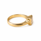 Solid 14K Gold 1.51ct Princess-Cut  Diamond Engagement Ring