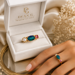 Elegant Statement Piece  Australian Black Opal Ring in 14k Gold